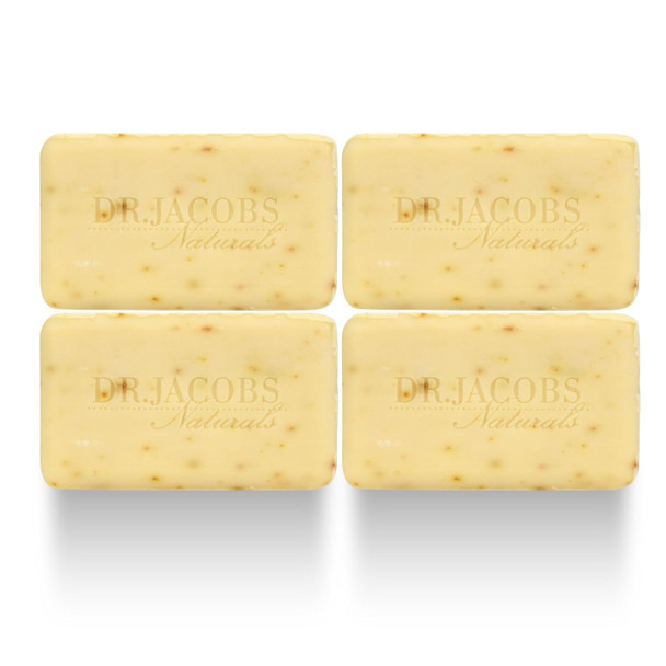 DR.JACOBS NATURALS Castile 5 oz Bar Soap for Face and Body Triple Milled Loofah Exfoliating Vegan  (4-pack)