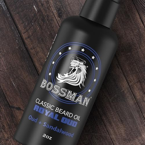 Bossman Organic Mustache & Beard Oil for Men, 2 oz – Natural Beard Moisturizer with Jojoba, Argan & Avocado Oils