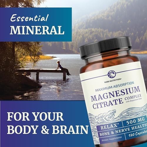 Magnesium Citrate Complex 500 MG Constipation Calm & Relaxation Support | High Absorption Magnesium Supplement Digestion Support Citrato de Magnesio, Non-GMO & Soy-Free, 120 Mag Citrate Capsules