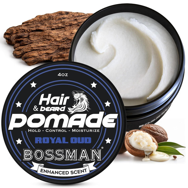 Bossman Hair & Beard Pomade for Men - 4oz