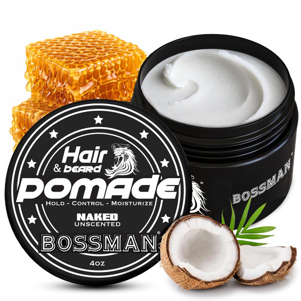 Bossman Hair & Beard Pomade for Men - 4oz