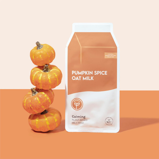 ESW Beauty Pumpkin Spice Oat Milk Face Mask Korean Skin Care 1 Pack Soothing Face Mask with Pumpkin Extract for Dry Sensitive Skin Support Calms and Softens Skincare for Women Fall Essentials