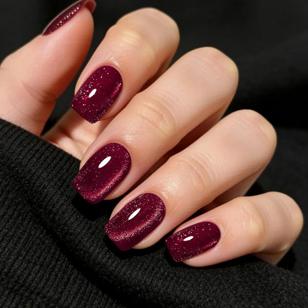 JMEOWIO Cat Eye Semi Cured Gel Strips Wraps Nail Art Sticker