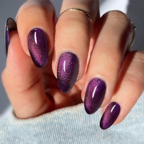 JMEOWIO Cat Eye Semi Cured Gel Strips Wraps Nail Art Sticker