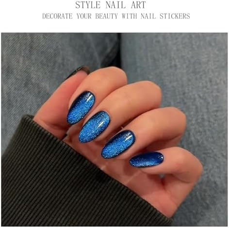 JMEOWIO Cat Eye Semi Cured Gel Strips Wraps Nail Art Sticker