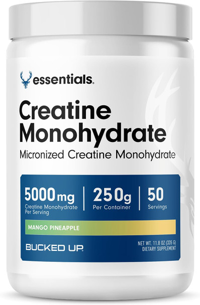 Bucked Up Blue Rasberry Creatine for Women and Men Easy to Mix Vegetarian Flavored Creatine Monohydrate Powder