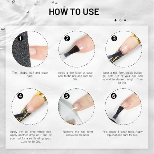 JODSONE Gel for Nails Clear Builder Gel for Nail Thickening Solution, Nail Extension Apex Building,Long Lasting DIY Nail Art Gift for Women