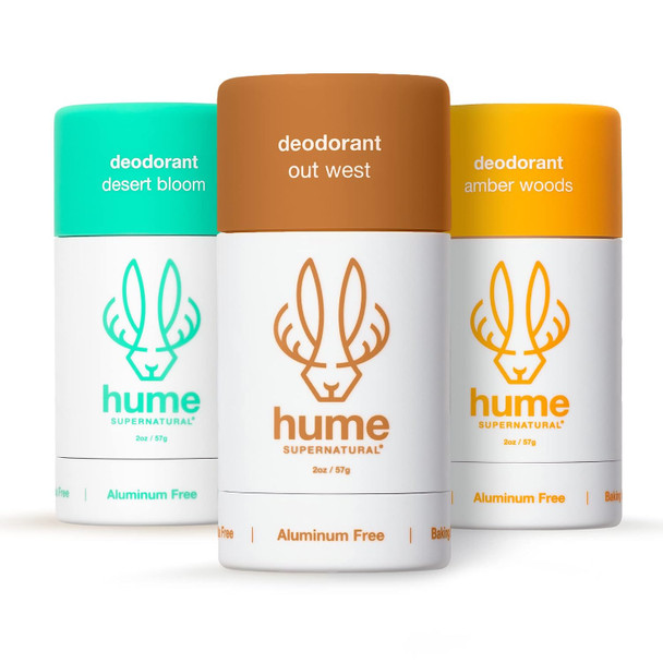 Hume Supernatural Probiotic Roll On Deodorant Aluminum Free & Plant Based Gentle on Sensitive Skin