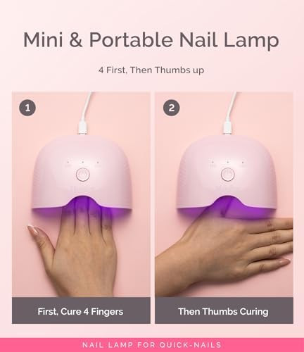 MelodySusie Lightweight Compact UV Nail Lamp P-Art06F for Half-Cured Gel | 6W, 45s/75s Timer, One-Button Control, 6 UV/LED Beads, Base Coat, Top Coat, Beginners, Corded