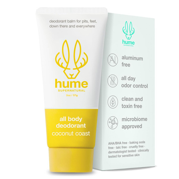 Hume Supernatural Invisible Whole Body Deodorant Balm Full Body Protection Aluminum Free