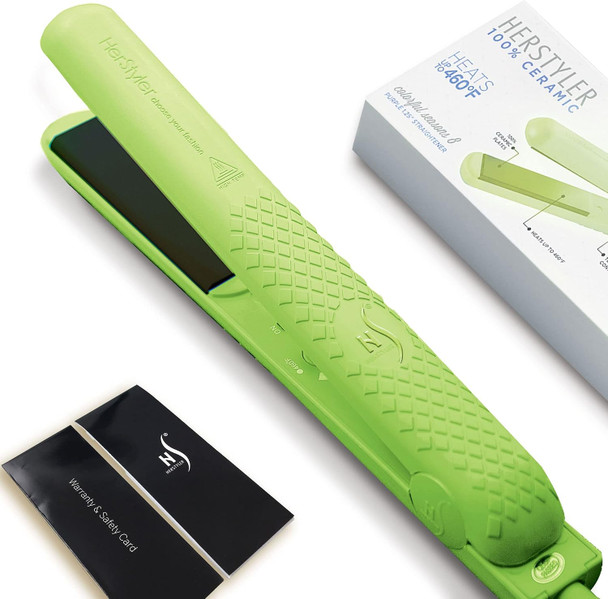 Herstyler Colorful Seasons Ceramic Flat Iron Travel Friendly 1.25 inch Dual Voltage Hair Straightener