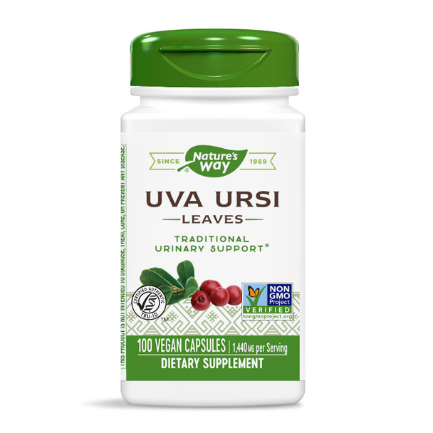 Nature's Way Uva Ursi, 1,440 mg per Serving, 100 Capsules (Packaging May Vary)