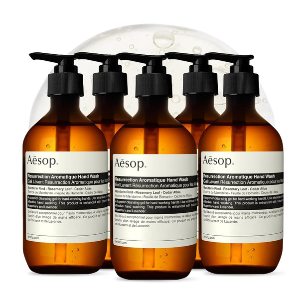 Aesop Resurrection Aromatique Hydrating Hand Wash | Gentle Non-Drying Hand Soap with Mandarin Rind, Rosemary, & Lavender | Moisturizing Kitchen & Bathroom Soap | 16.9 oz