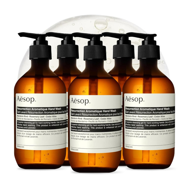 Aesop Resurrection Aromatique Hydrating Hand Wash | Gentle Non-Drying Hand Soap with Mandarin Rind, Rosemary, & Lavender | Moisturizing Kitchen & Bathroom Soap | 16.9 oz