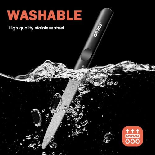 BEZOX Metal Nail File | 2PCS Double-Sided Precision Fingernail Files for Women, Stainless Steel Finger Nail Buffer