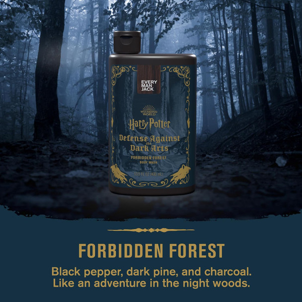 Every Man Jack Harry Potter Body Wash for Men Forbidden Forest 2pk Hogwarts Inspired Scents Naturally Derived Glycerin and Coconut Based Cleansers Deep Clean Rich Lather All Day Moisture