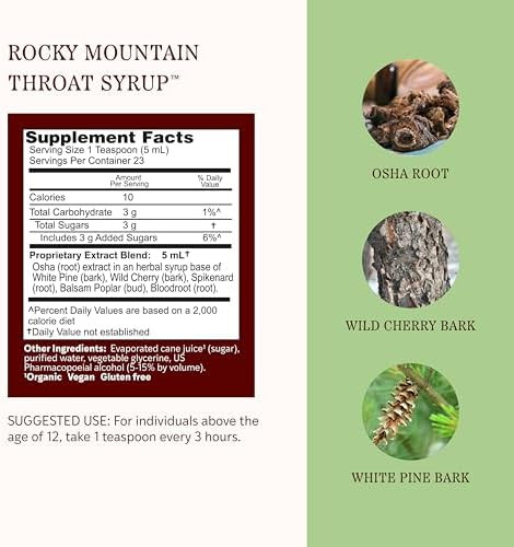 Herbs Etc. Rocky Mountain Throat Syrup Cough Syrup for Soothing Throat Care