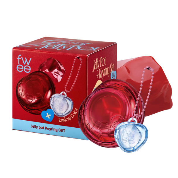 fwee Glowy Jelly Pot + Keychain SET Dewy Jelly Lip and Blush Color Tinted Glow Jelly Balm Dewy Buildable Finish