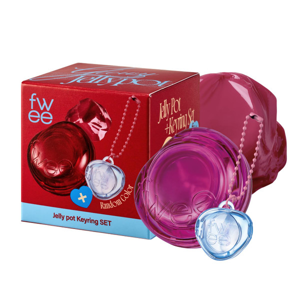 fwee Glowy Jelly Pot + Keychain SET Dewy Jelly Lip and Blush Color Tinted Glow Jelly Balm Dewy Buildable Finish