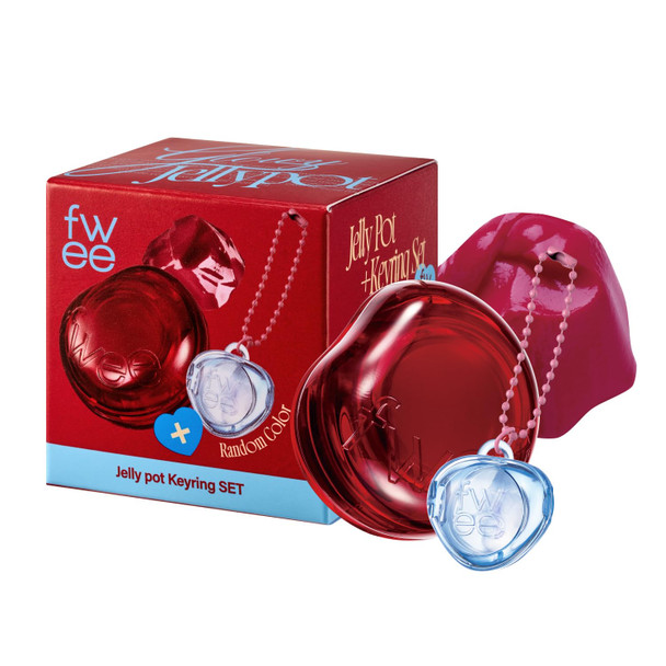 fwee Glowy Jelly Pot + Keychain SET Dewy Jelly Lip and Blush Color Tinted Glow Jelly Balm Dewy Buildable Finish