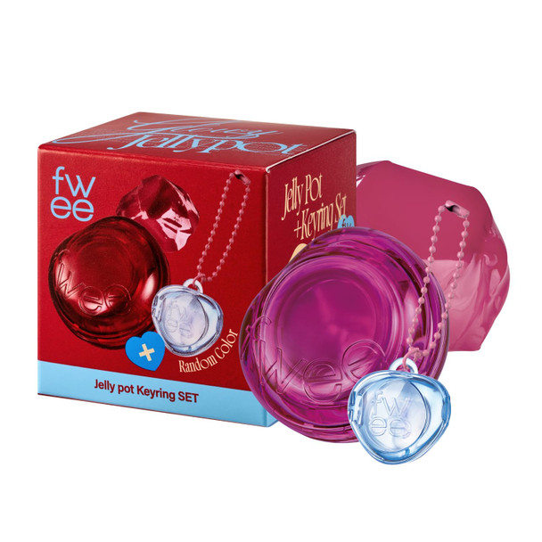 fwee Glowy Jelly Pot + Keychain SET Dewy Jelly Lip and Blush Color Tinted Glow Jelly Balm Dewy Buildable Finish