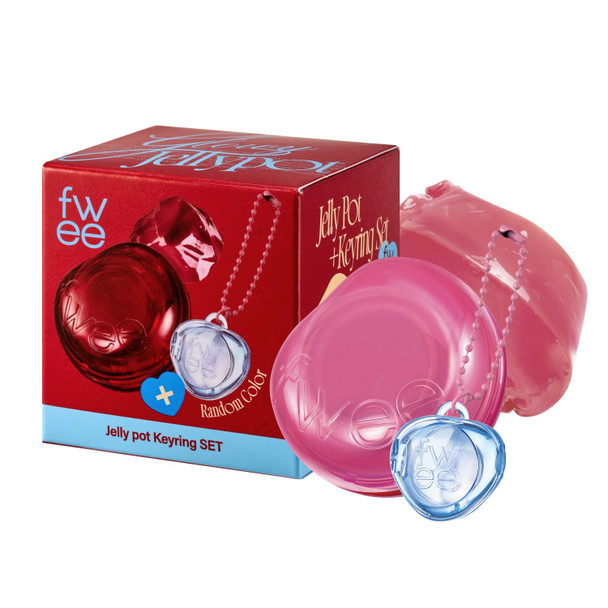 fwee Glowy Jelly Pot + Keychain SET Dewy Jelly Lip and Blush Color Tinted Glow Jelly Balm Dewy Buildable Finish