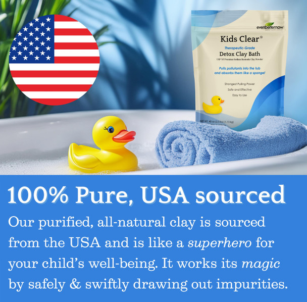 EvenbetterNow Kids Clear Detox Clay Bath, 100% Pure Sodium Bentonite - Cleansing and Purifying, by -Evenbetternow LLC – 2.5 lb (40 oz) Standard Size