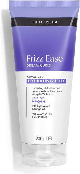 John Frieda Frizz Ease Dream Curls Hydrating Jelly 200ml | Curl Jelly for Wavy Hair, Scrunching Gel Hold, Anti Frizz Care, Soft Definition