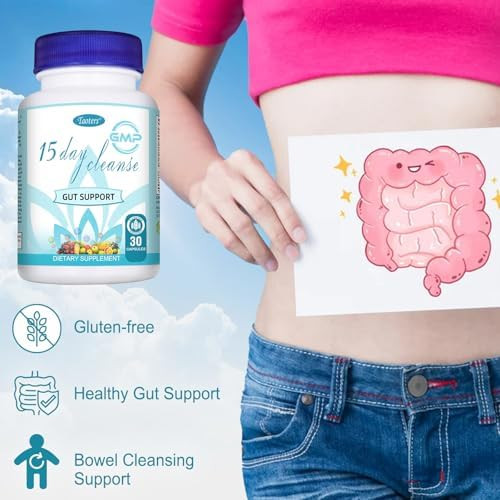 TAOTERS 15 Day Cleanse Gut Support  Detox Supplement with Senna Cascara Sagrada and Psyllium Husk for Men and Women | 30 Capsules