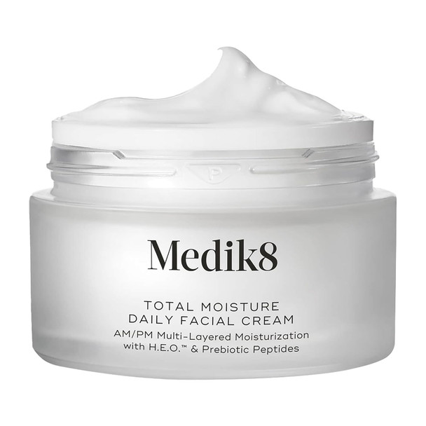 Medik8 Total MoisMedik8 ture Daily Facial Cream - Hydrating Peptide Face Moisturizer with Hyaluronic Acid - Face Cream Supports Skin Barrier - 1.6 oz