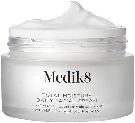 Medik8 Total MoisMedik8 ture Daily Facial Cream - Hydrating Peptide Face Moisturizer with Hyaluronic Acid - Face Cream Supports Skin Barrier - 1.6 oz