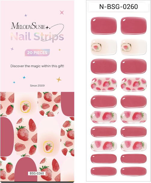 MelodySusie 30PCS Semi Cured Gel Nail Strips