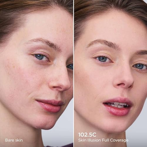 Clarins Skin Illusion Longwear Full Coverage Foundation|Luminous Matte Finish|24H Hold and 24H Hydration|Natural Looking|Transfer, Sweat and Smudge Proof| Contains Hyaluronic Acid|1 Fl Oz