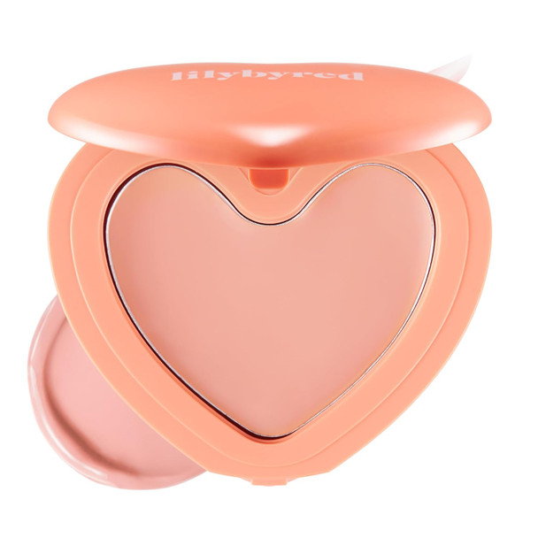 lilybyred Luv Beam Cheek Balm | Heart-Shaped Korean Cream Blush, Semi-Matte, Healthy Glow, Long-Lasting, Blendable & Buildable, Lightweight, Natural-Looking Color, 0.12 oz (06 Fliuffy Peach)
