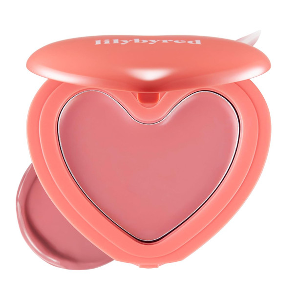 lilybyred Luv Beam Cheek Balm | Heart-Shaped Korean Cream Blush, Semi-Matte, Healthy Glow, Long-Lasting, Blendable & Buildable, Lightweight, Natural-Looking Color, 0.12 oz (06 Fliuffy Peach)