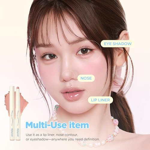 lilybyred Smiley Lip Blending Stick | Korean 3-in-1 Lip Liner, Natural Lip Contour & Definition, Velvety Matte Finish, Soft Blur Effect, Smooth Glide, Easy to Blend, 0.028 oz (06 Chuckle with me)