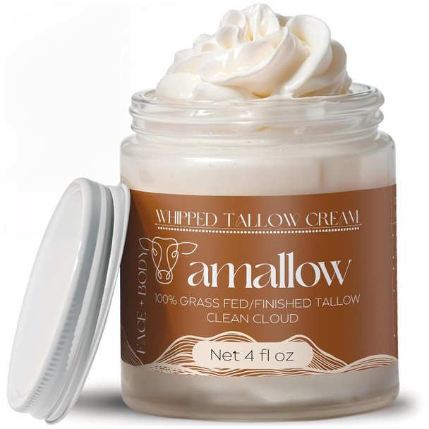 Amallow for Skin Care - Face + Body Whipped Moisturizer - Natural Lotion 4 FL. oz