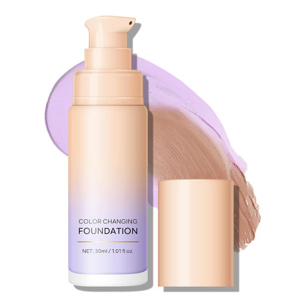 KYDA Green Color Changing Foundation, Color Correcting CC Cream with Centella, Even Red Skin Tone, Lightweight Non-Greasy, Hydrating, Sheer Coverage, Multiuse Face Concealer with Natural Finish