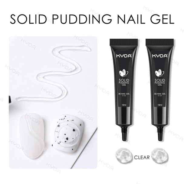 KYDA 2 Pcs 10ml Clear 3D Sculpting Nail Gel, 3-in-1 Sculpture Nail Art Gel for Carving Painting and Molding, Rhinestone Glue for Gems Diamond Jewelry Decoration