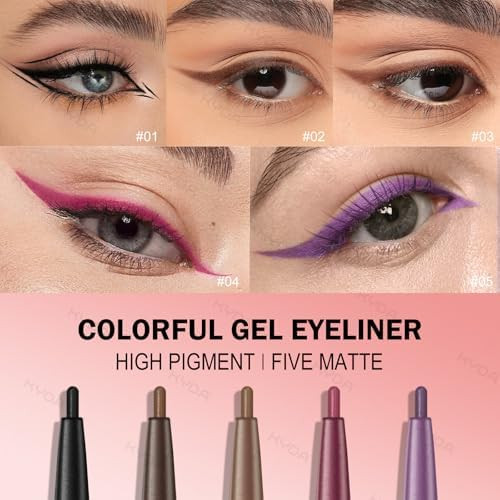KYDA 2 Pcs Light Brown Gel Eyeliner Pencil, Smooth Creamy Matte Eyeliner, Retractable Crayon Eye Liner, Lasting Ultra-Pigmented, Waterproof Smudge-proof