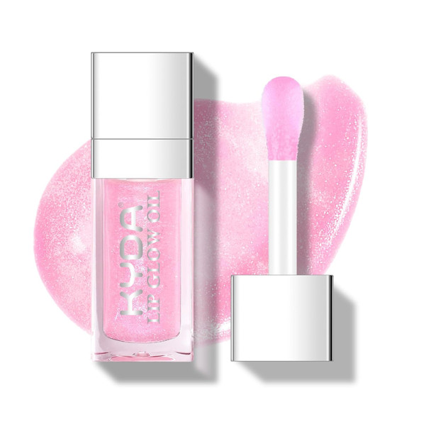 KYDA Hydrating Lip Glow Oil, Moisturizing Lip Oil Glossy Transparent Plumping Lip Gloss, Tinted Lip Oil for Lip Care and Dry Lips, by Ownest
