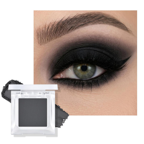 KYDA Beige Brown Matte Single Eyeshadow, Matte Nude Brown Eyeshadow Compact, Ultra-fine Lightweight, Crease-proof High Pigmented Formula, Korean Mini Eyes Makeup, Milk Tea