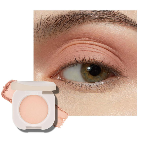 KYDA Beige Brown Matte Single Eyeshadow, Matte Nude Brown Eyeshadow Compact, Ultra-fine Lightweight, Crease-proof High Pigmented Formula, Korean Mini Eyes Makeup, Milk Tea