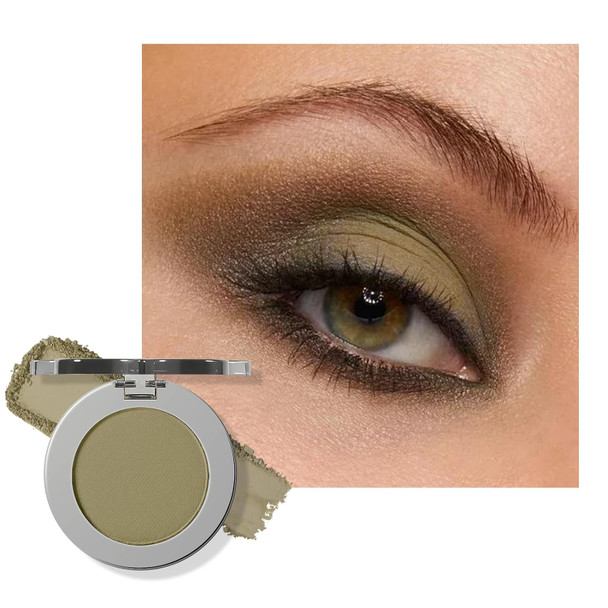 KYDA Beige Brown Matte Single Eyeshadow, Matte Nude Brown Eyeshadow Compact, Ultra-fine Lightweight, Crease-proof High Pigmented Formula, Korean Mini Eyes Makeup, Milk Tea