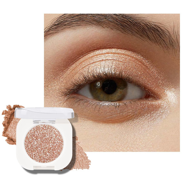 KYDA Beige Brown Matte Single Eyeshadow, Matte Nude Brown Eyeshadow Compact, Ultra-fine Lightweight, Crease-proof High Pigmented Formula, Korean Mini Eyes Makeup, Milk Tea