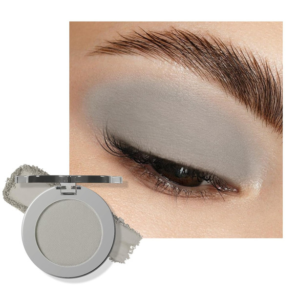 KYDA Beige Brown Matte Single Eyeshadow, Matte Nude Brown Eyeshadow Compact, Ultra-fine Lightweight, Crease-proof High Pigmented Formula, Korean Mini Eyes Makeup, Milk Tea
