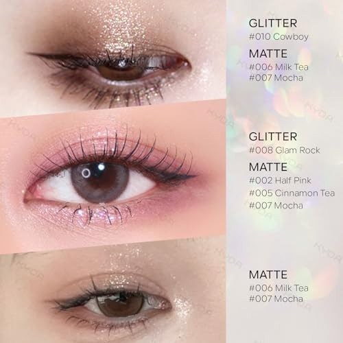 KYDA Beige Brown Matte Single Eyeshadow, Matte Nude Brown Eyeshadow Compact, Ultra-fine Lightweight, Crease-proof High Pigmented Formula, Korean Mini Eyes Makeup, Milk Tea