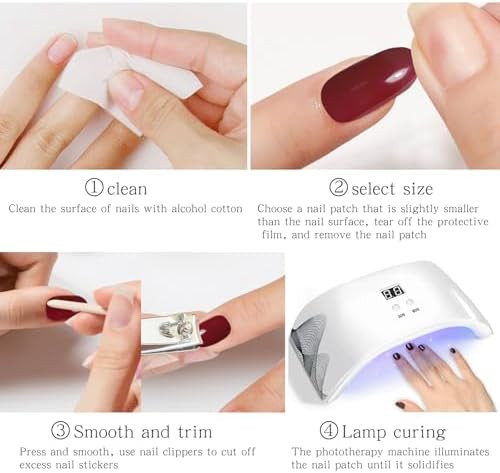 JMEOWIO Semi Cured Gel Strips Nail Art Sticker Wrap