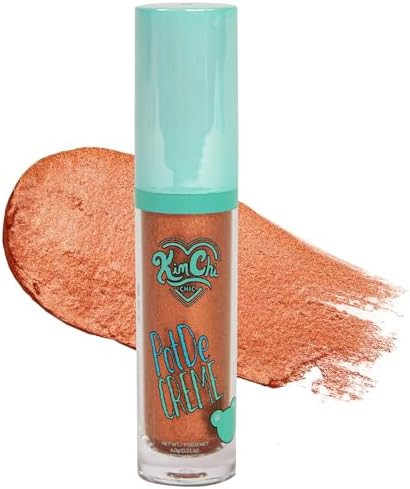 Kimchi Chic Beauty PotDe Crème Cream Eyeshadow, Liquid Shimmery Metallic | Smudge-Proof, Quick-Drying, Long-Lasting Face & Body Cream Shadow with Doe-Foot Applicator, Pure Bronze