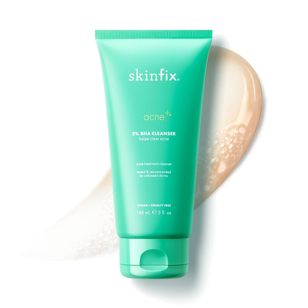 Skinfix  BHA Cleanser  Clears Acne Blemishes and Blackheads  Safe for All Types of Acne  Fragrance Free  Vegan Cruelty Free